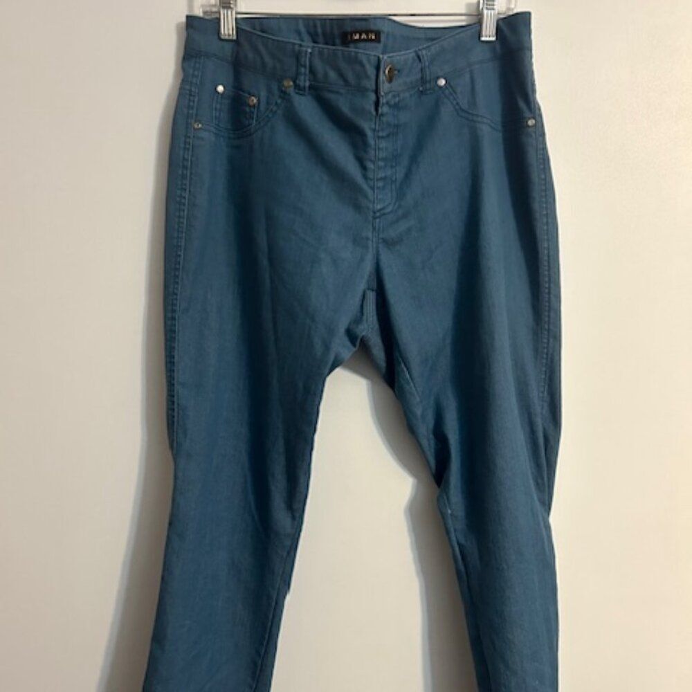 IMAN Slate Blue ankle pants, size L